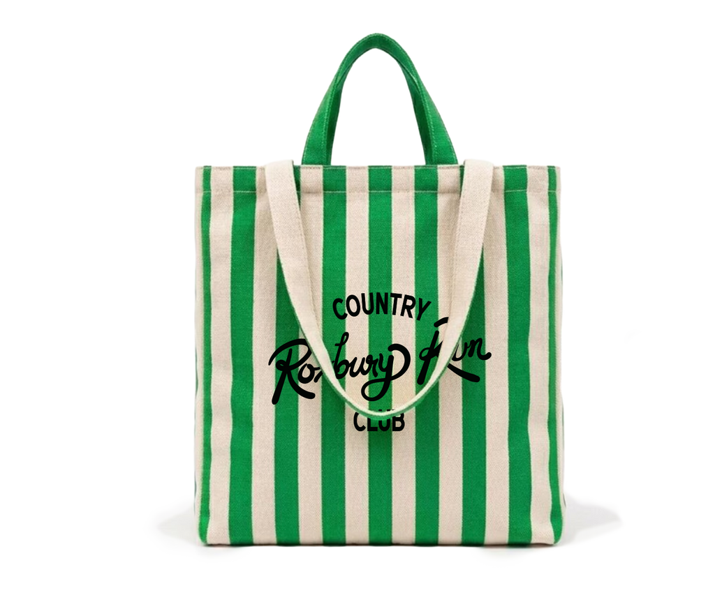 Green Striped Vintage Tote
