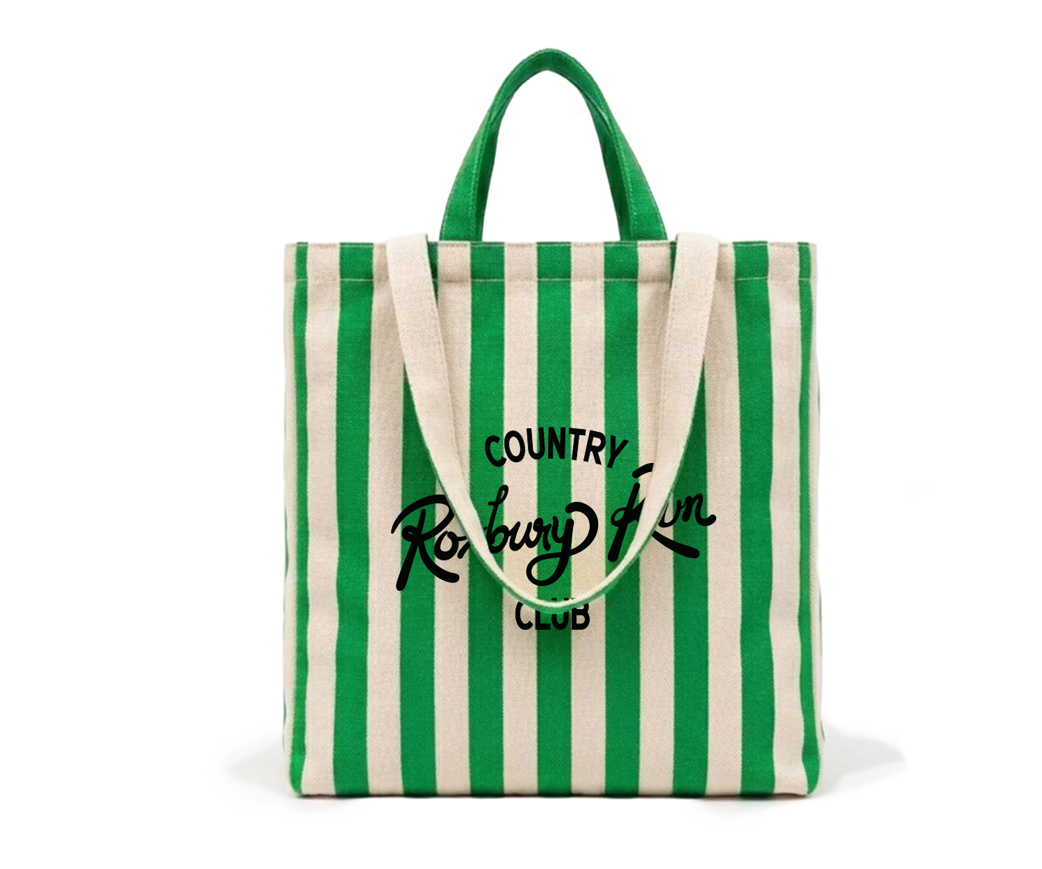 Green Striped Vintage Tote