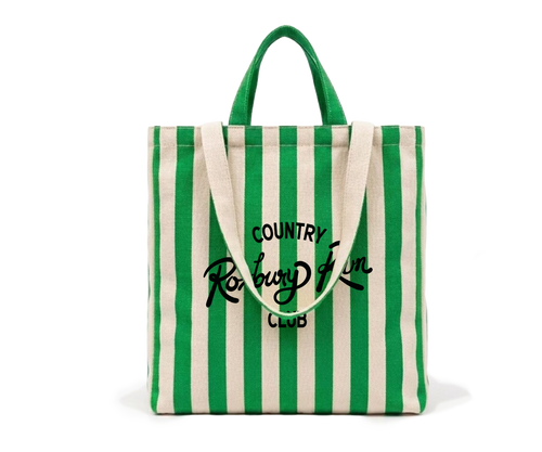 Green Striped Vintage Tote