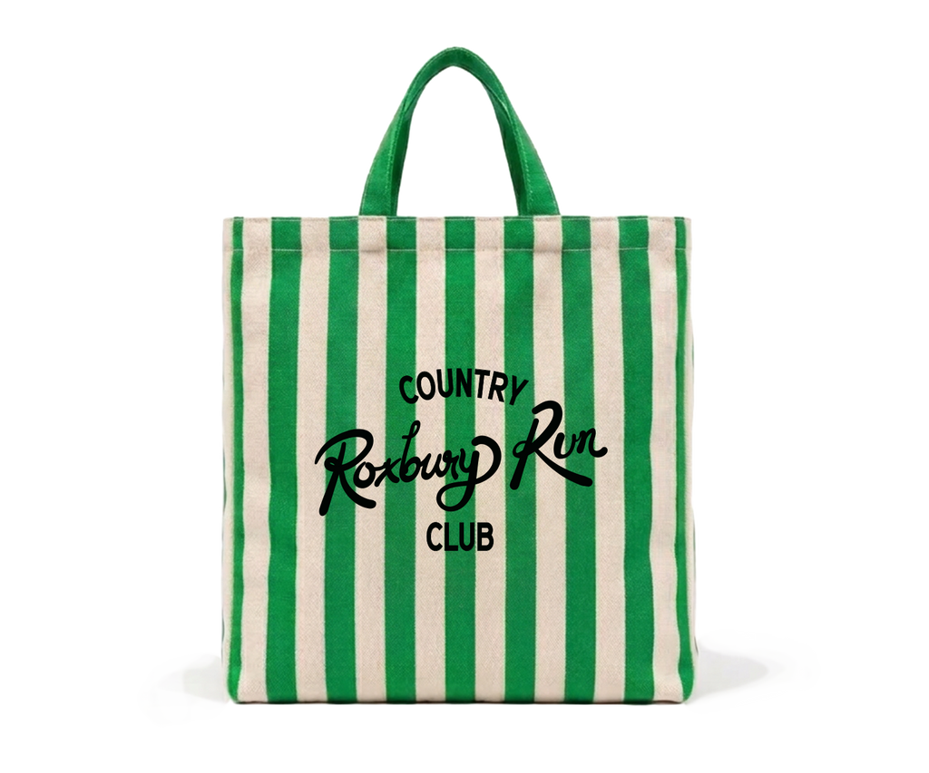 Green Striped Vintage Tote