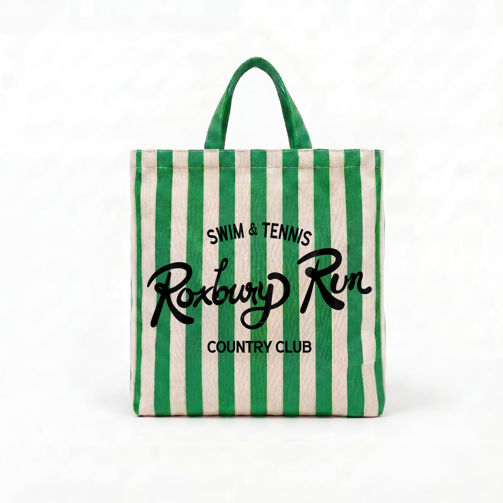 Green Striped Vintage Tote