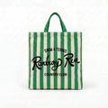 Green Striped Vintage Tote