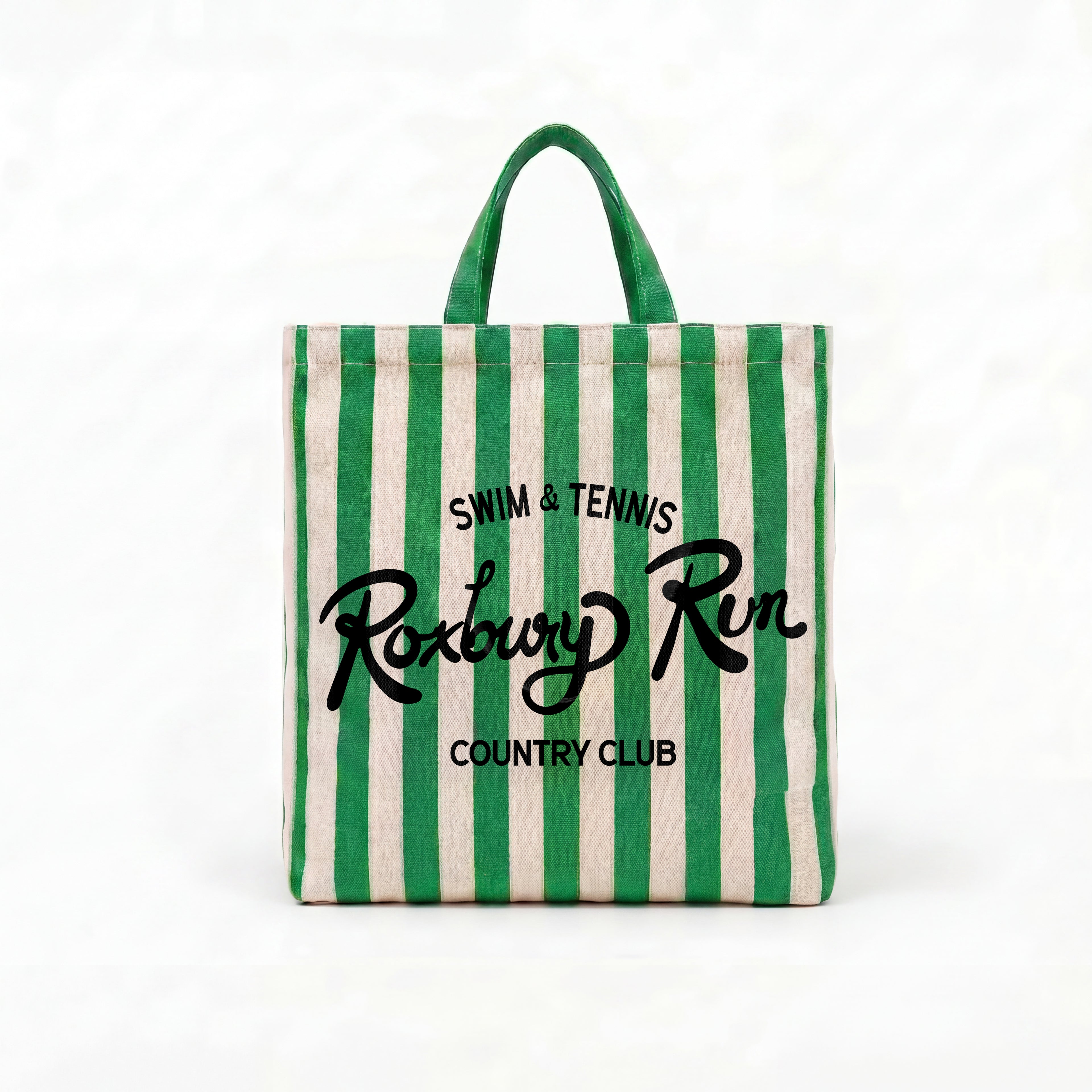 Green Striped Vintage Tote